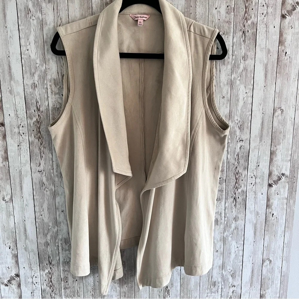 Juicy Couture Faux Suede Open Front Vest XL